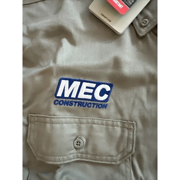 NWT CARHARTT FRS160 Flame Resistant Twill Shirt Men Large gray Workwear MEC - Picture 4 of 10